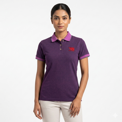 03-Tunic Shaded Polo Shirt With Contrast Collar