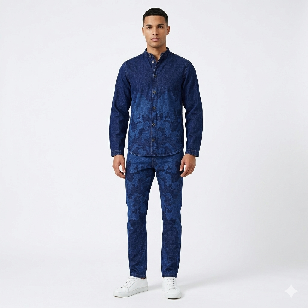 Camouflage Denim Suit