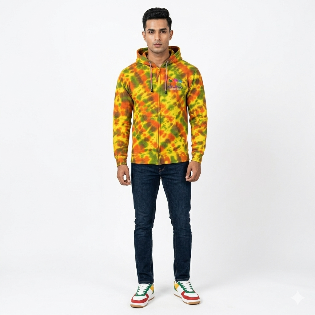 Orlando Yellow Shade Tie & Dye Hoodie