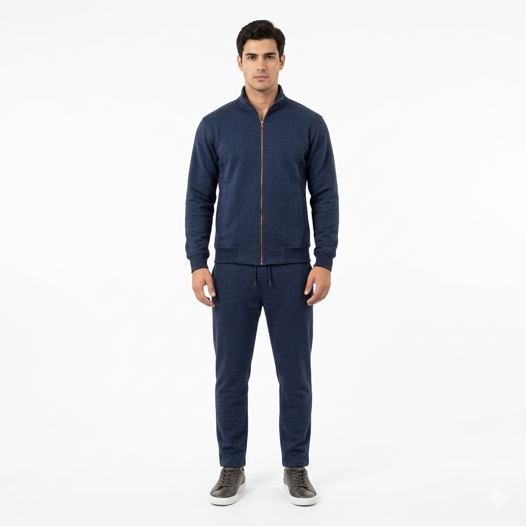 Full Zip Long Sleeve Sweat Shirt With Trouser Tracksuit "610" GSM