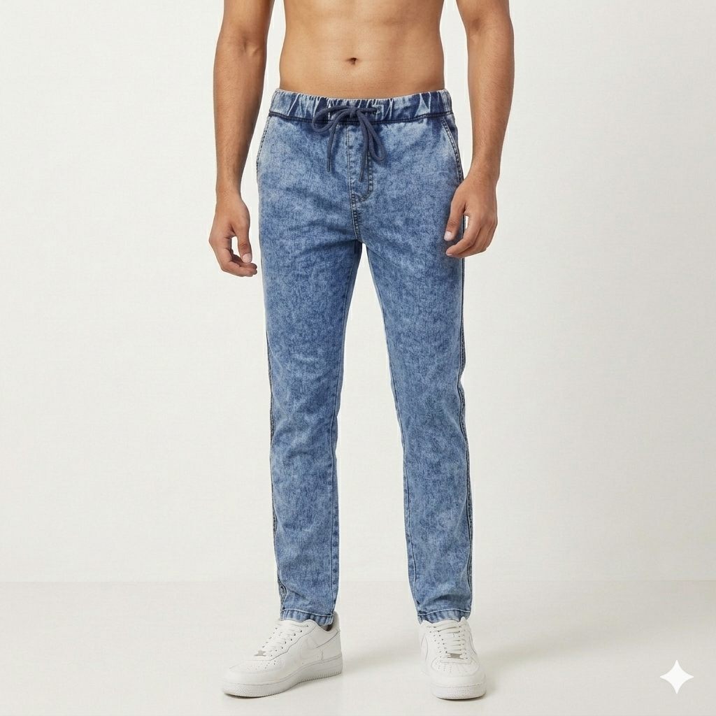 Plain 2-Tunic Denim Trouser