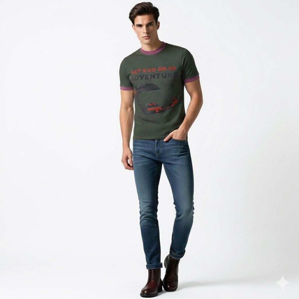 MEN Acid Wash T Shirt