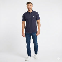 Navy acid washed Polo Shirt