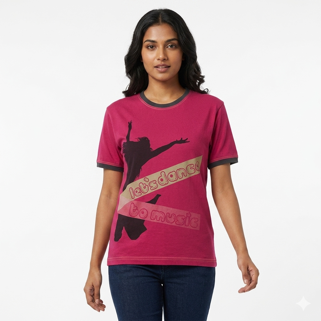 Women chest Printed Tee Shirt