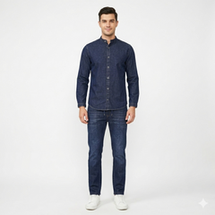 Long Sleeve Plain Denim Suit