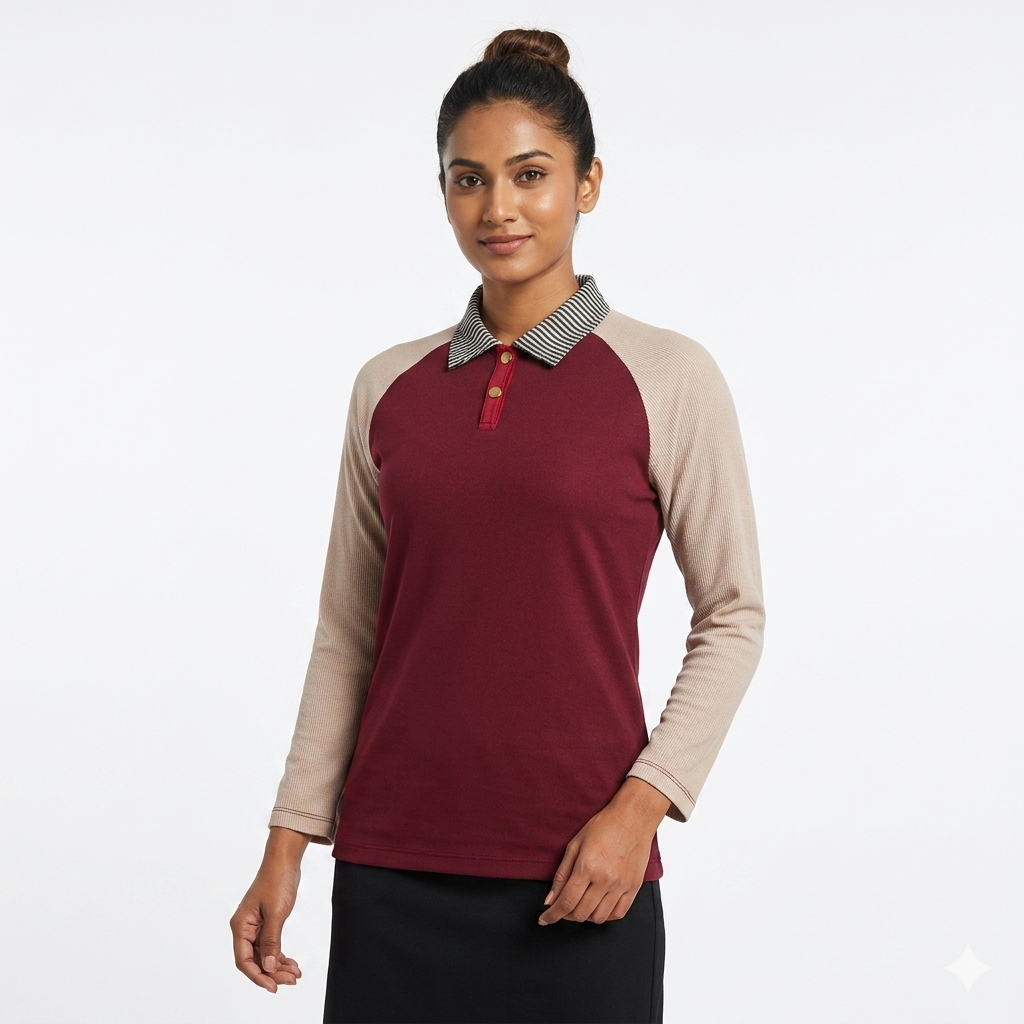 Raglan Thermal Full Sleeve Polo Shirt