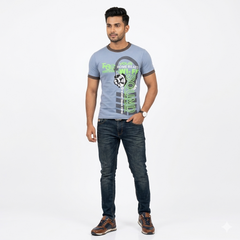 3-tune Dyed MEN Chest Printed Tee Shirt