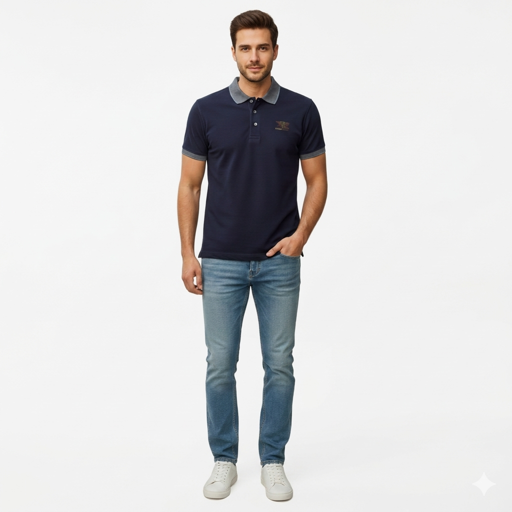 Branded Navy Blue Polo Shirt